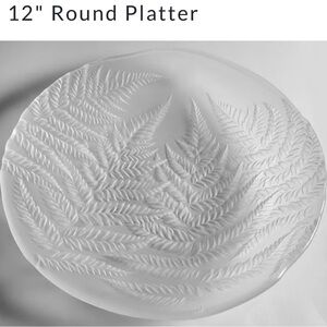 Hoya Frosted Crystal Fern Patterned Glass Serving Plate